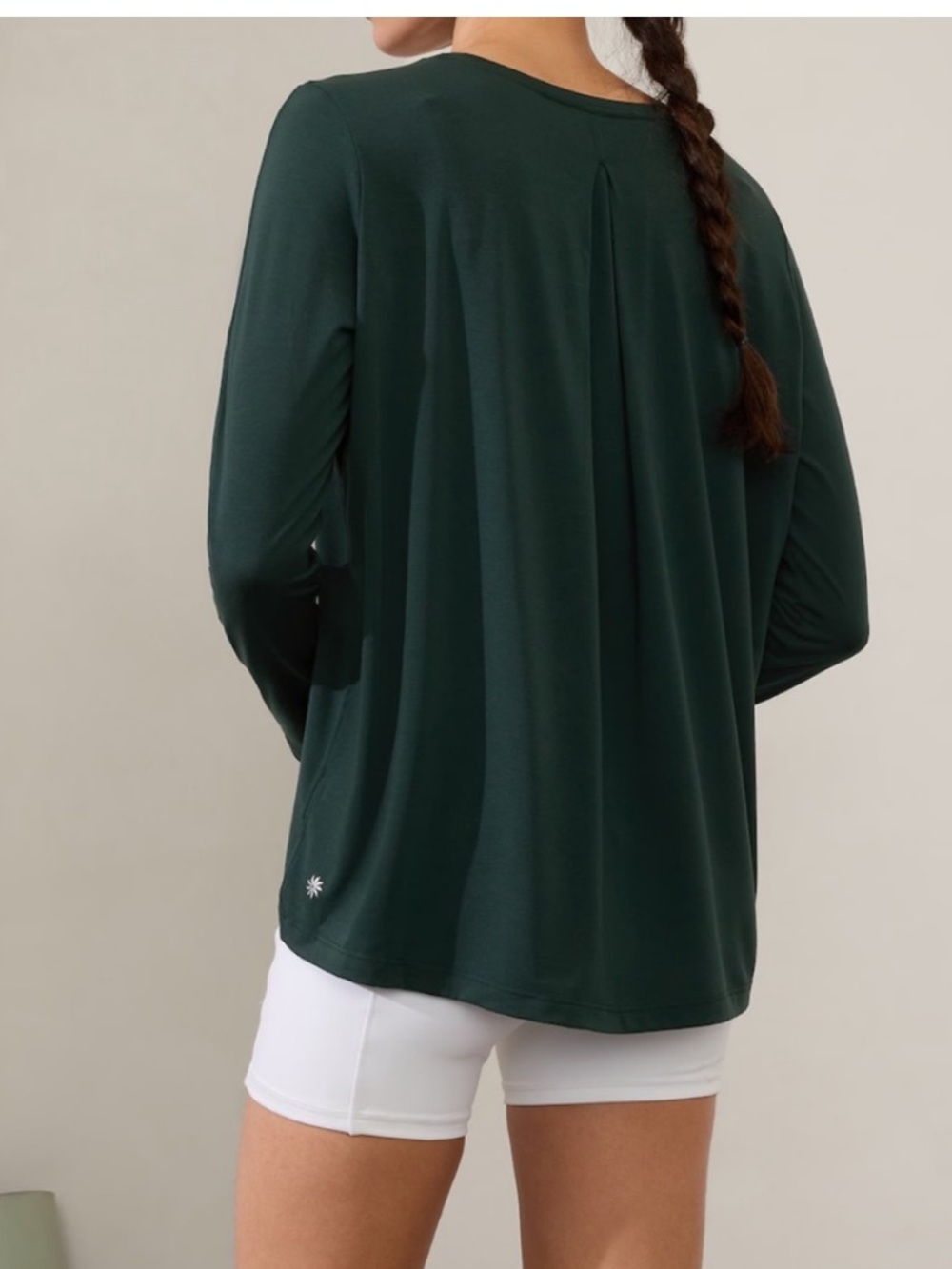 Athleta Long Sleeve Top Cypress Green With Ease Tee L Large Workout Wicking Dry - Picture 3 of 12